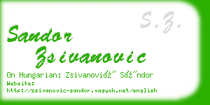 sandor zsivanovic business card